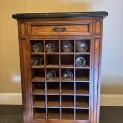 Vintage Marble Top Wine Cabinet 