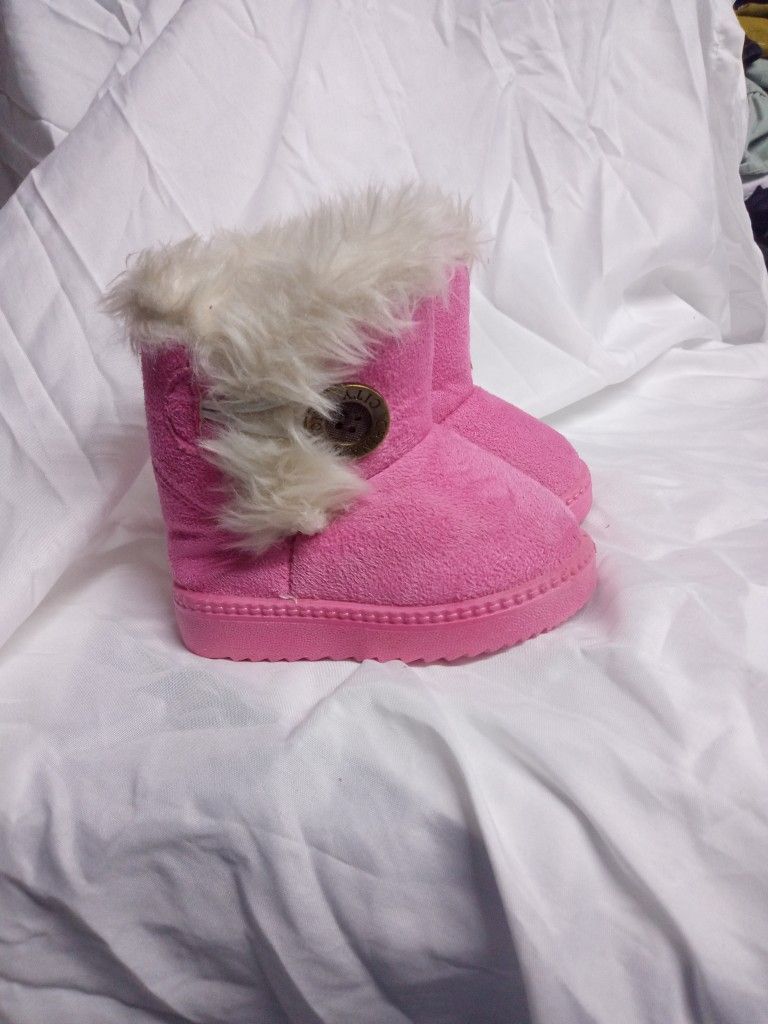 Baby Girls Pink Winter Boots