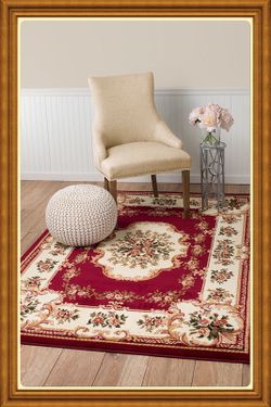 Brand new traditional design area rug size 5x8 nice red carpet rugs carpets