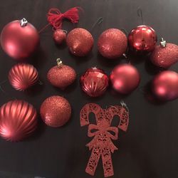 14 Red Christmas ornaments