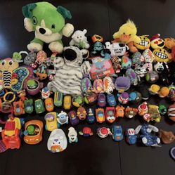 Baby/Toddler Toys Assorted 80 Piece Lot of Vehicles, Plush, Educational etc.