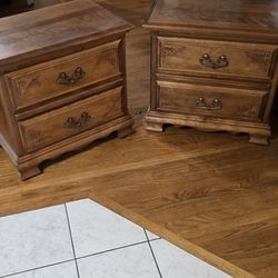 Matching Solid Wood Nightstands – Excellent Condition