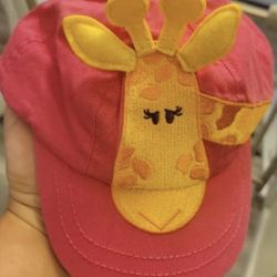 Kids Tees Baby Giraffe Pink Baseball Hat 