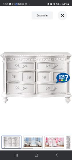 White- 6 Drawer Princess Dresser