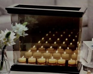 Vtg Partylite P8919 Infinite Reflections 6 Tealight Candle Holder Mirrored