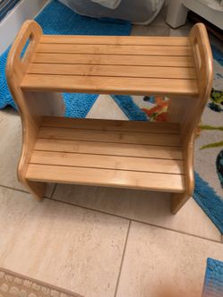 Bamboo two step stool