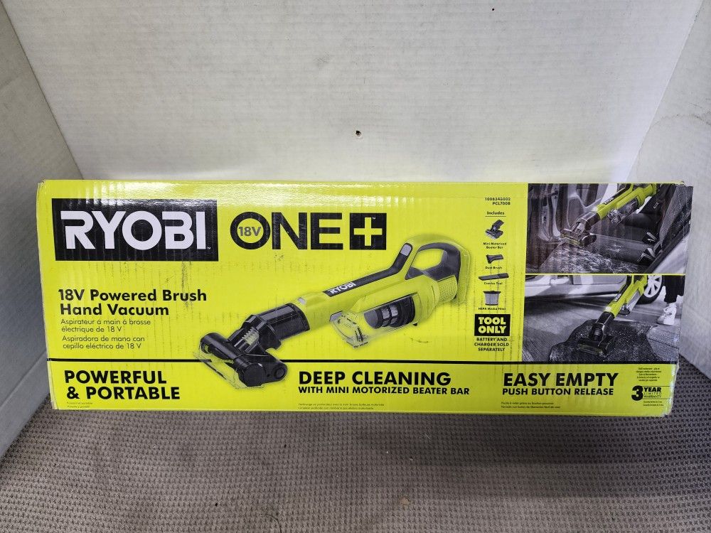 Ryobi 18v Cordless Powered Brush Hand Vacuum (TOOL ONLY) Brand New (Price Is Firm)