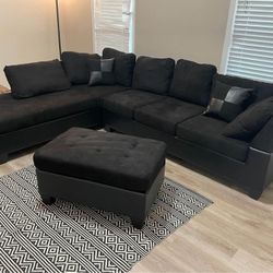 Brand New Fabric L Shape Sectional Sofa - Ottoman | Cash On Delivery