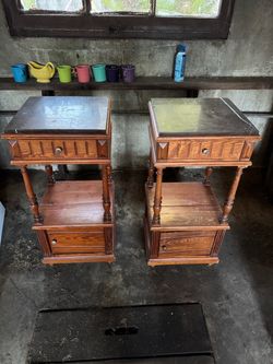 Antique Marble top bedside tables