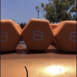 New $1 a pound dumbbells Orange comes in pairs not 3 DB’s also available in 2, 3, 5, 8, 10 lbs prices vary