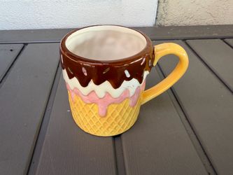 Market Square Ice Cream Cone Ceramic Coffee Mug Novelty Dessert Cup