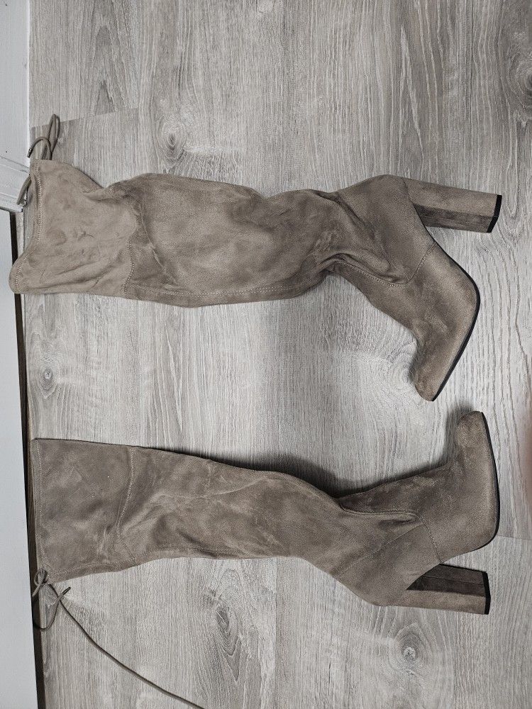 Suede Heel Boots Size 9.5