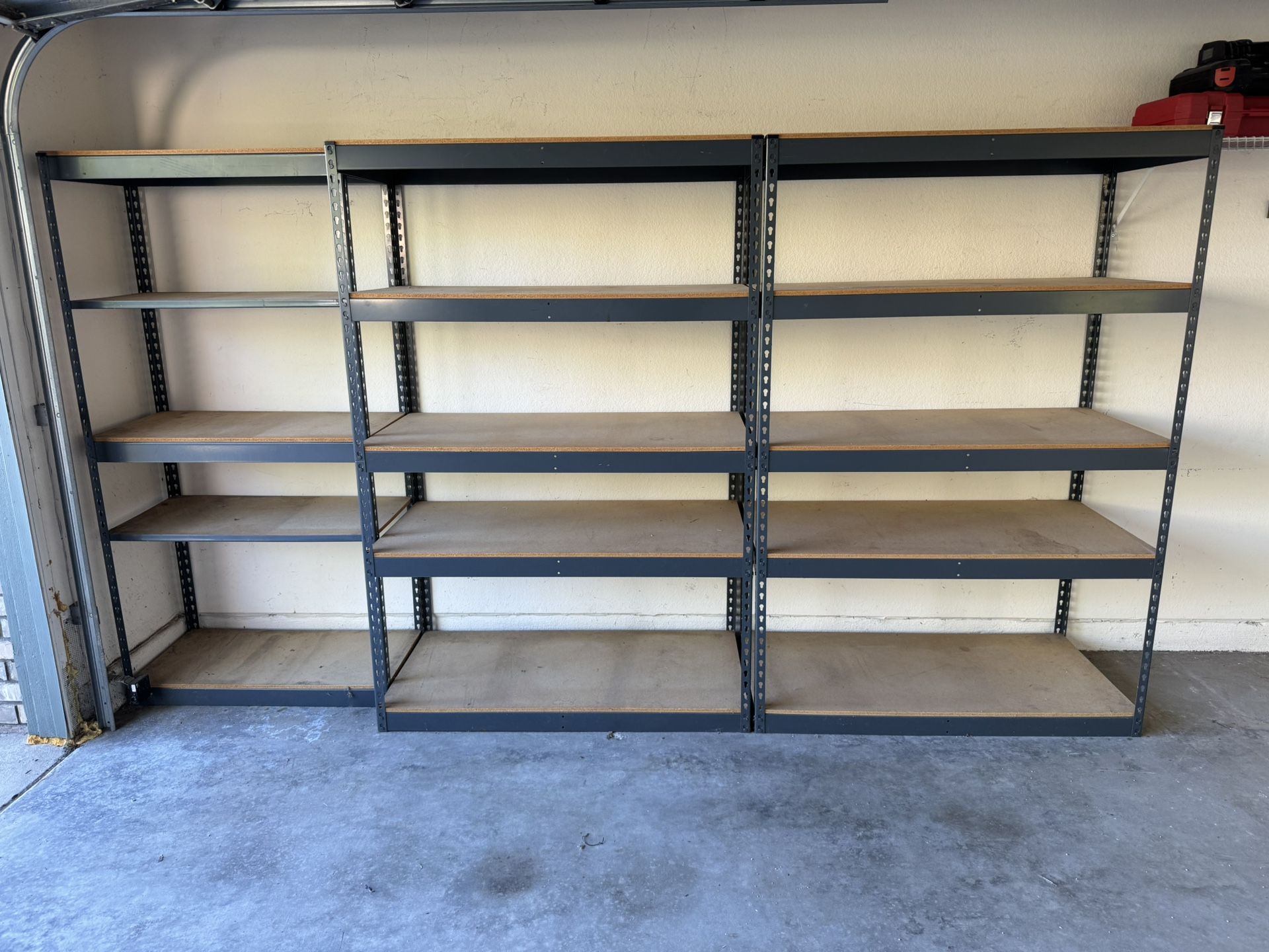 Storage Shelves 5 Tier Garage Shelving Heavy Duty 72” tall 3 sets available