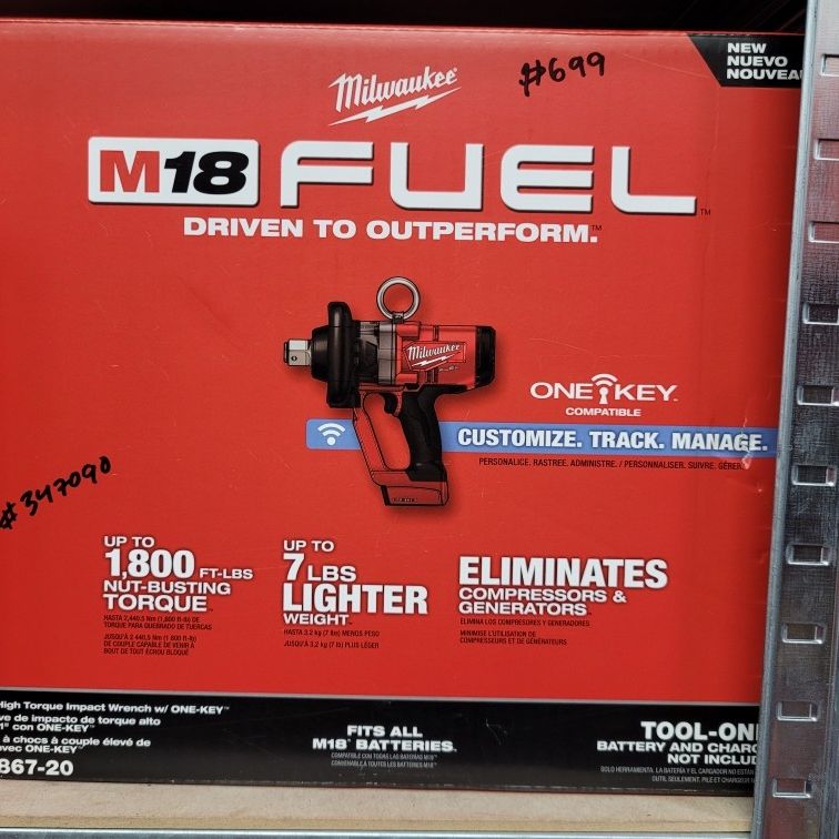 Milwaukee M18 Fuel 1" High Torque Impact Wrench With One-Key Tool Only 