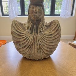 Vintage Pottery Vase Angel 18” Tall