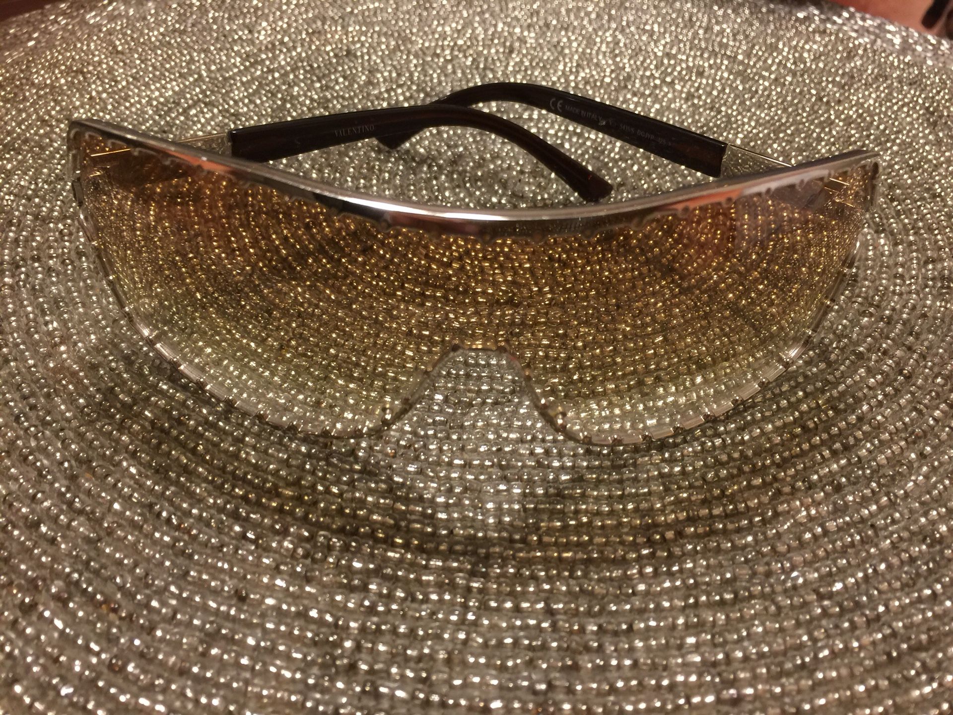 Authentic Valentino sunglasses with gold trim gently used 