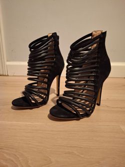 Black Strap Heels - Andrea