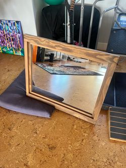 Wood frame mirror