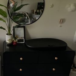 Storkcraft Santos 6 Drawer Bedroom Dresser (Black & Natural) 