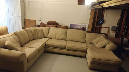 3piece TAN/Light cream brown Sectional Microfiber