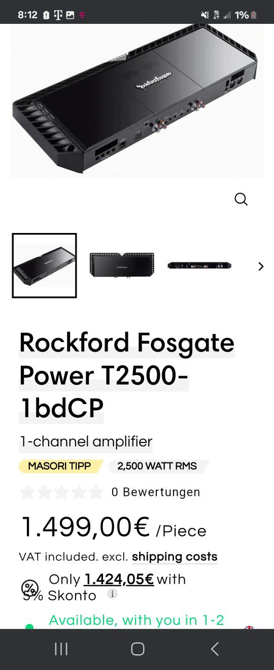 Rockford fosgate T2500.1BDCP