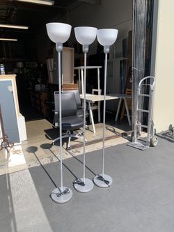 IKEA HEKTOGRAM Floor uplighter, silver color/white Excellent