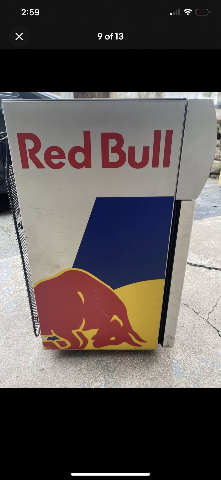Red Bull Baby Cooler/Mini Fridge Bar/Counter Top Style RARE