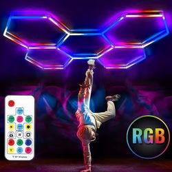 *🔊 RGB Hexagon Lights with Smart Control & Music Sync!  5-Hexagon Set🎮*
