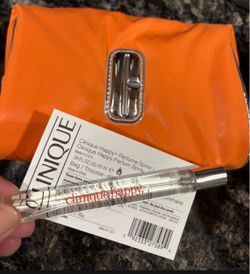 NEW CLINIQUE HAPPY EAU DE PARFUM TRAVEL SPRAY IN COSMETIC BAG $15!!!