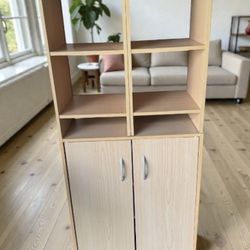 2 pc: 5-layer shelf bookcase cabinet .