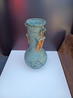 Rustic Green Mexican Vase (Pottery)