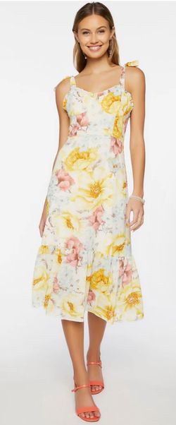 Forever 21 Floral Print Midi Small