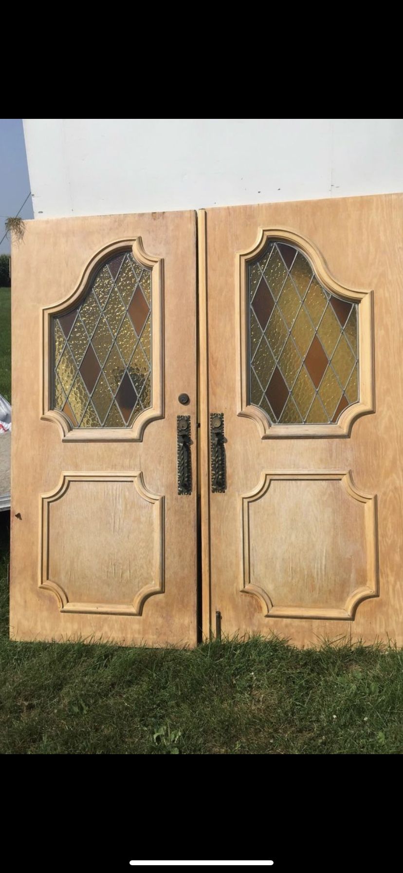 Very Cool Old Antique Door With Stained Glass