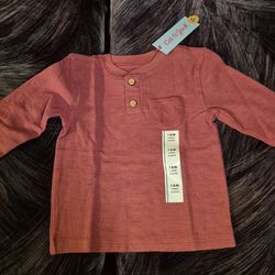 Cat & Jack long-sleeve waffle-knit henley shirt for a toddler