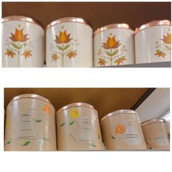 Vintage Mid Century Kitchen Ransburg Canisters Set 4pc