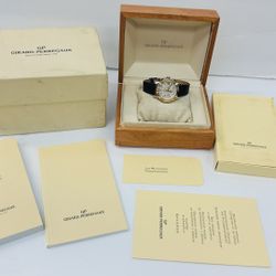 GIRARD PERREGAUX Ref. 7500 Chronograph Automatic Winding Mens Watch Stainless & 18k gold, box & papers! Authentic!