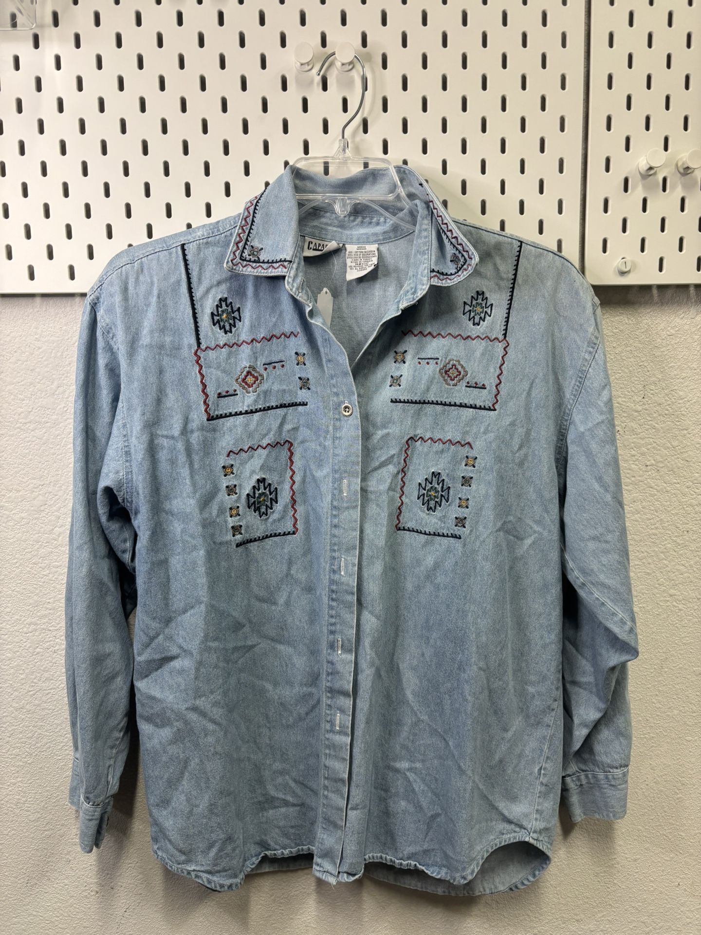 Capacity Embroidery Denim Jacket Size M