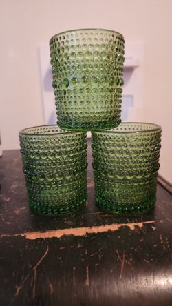 Green votive candle holders for tea candles, 24 count 