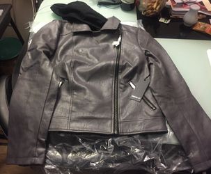 Forever 21 Faux Leather Jacket with Hoodie (L)