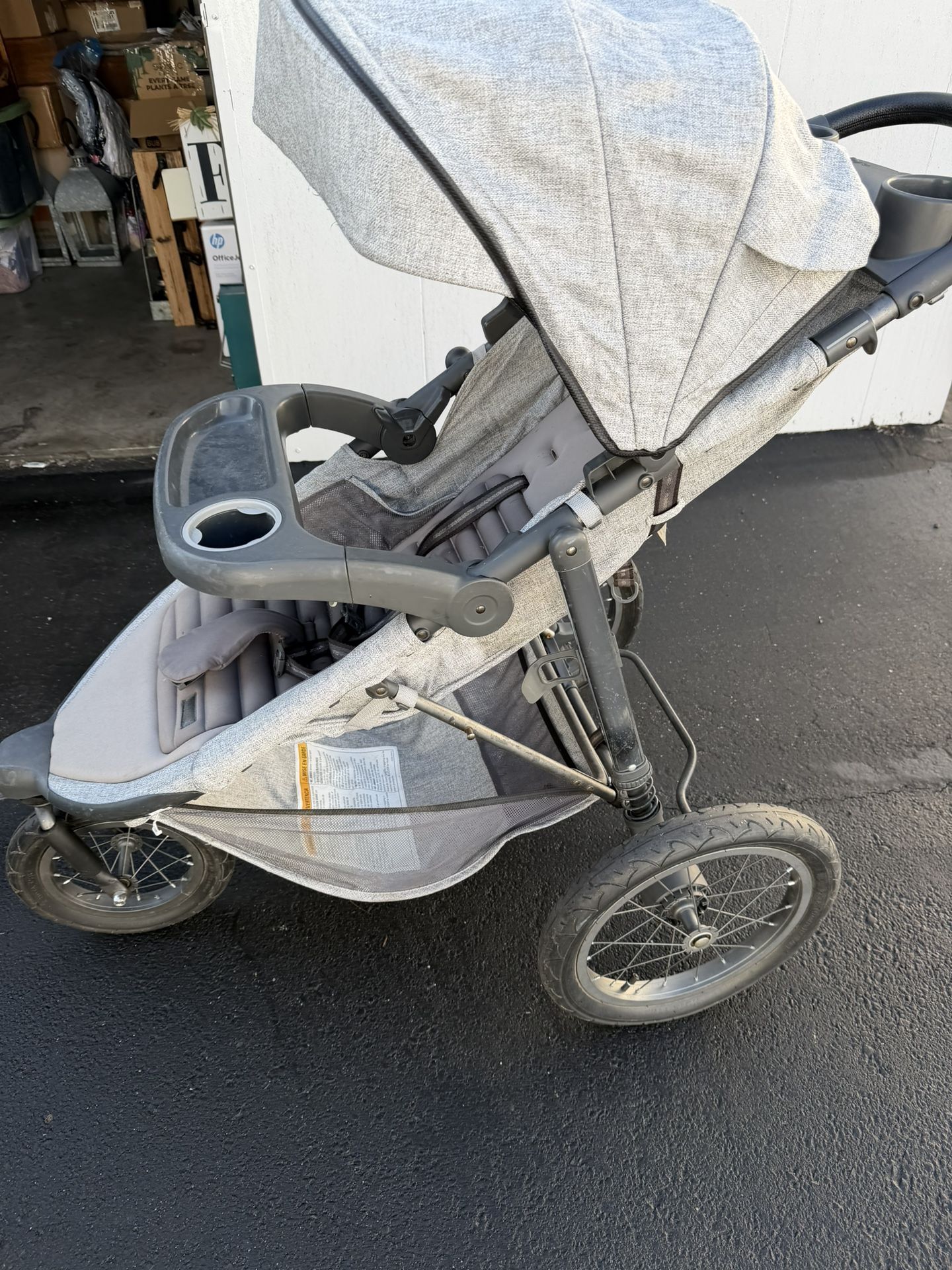 Grey jogging stroller 