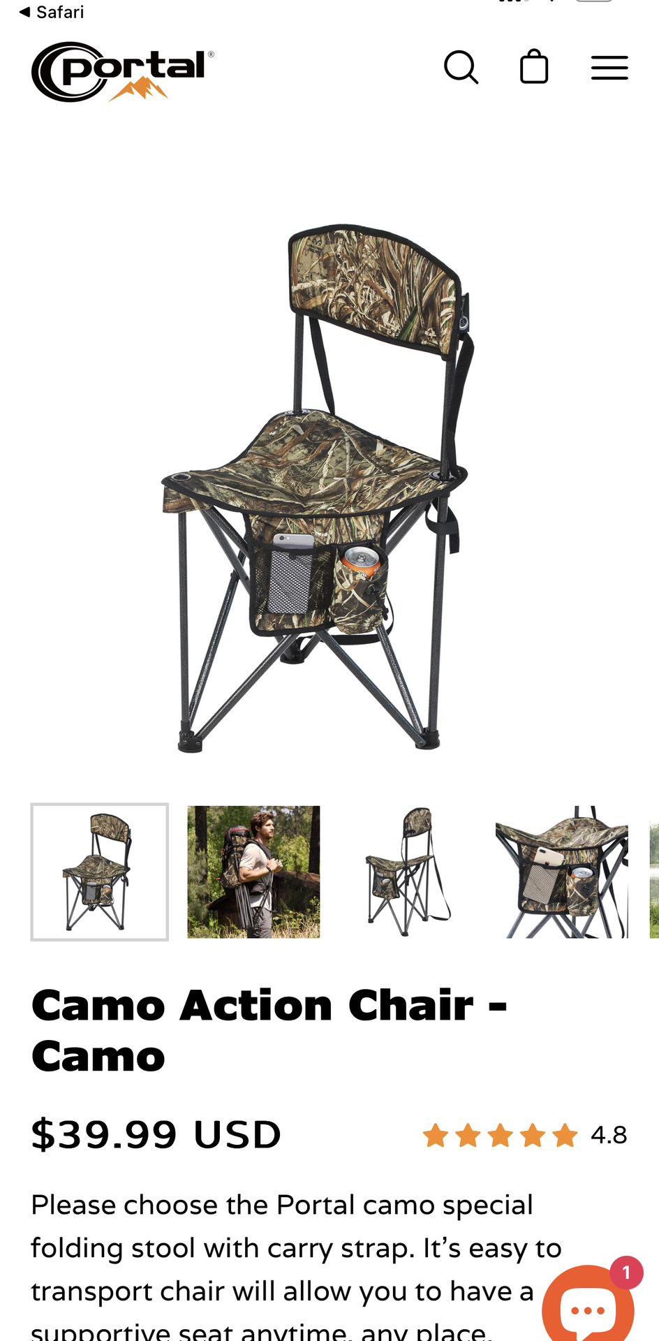Portal Brand Camo Hunting Chair 