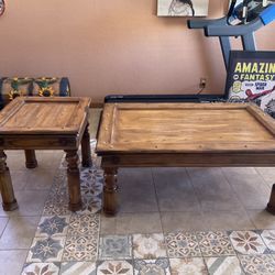 SOLD - Rustic Coffee & End Table