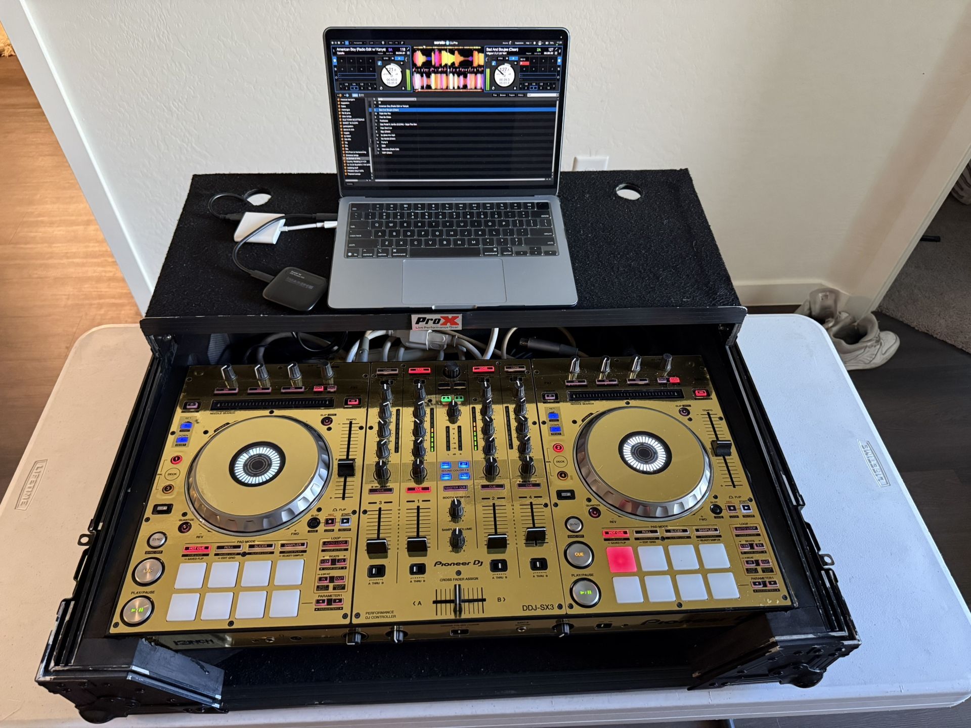 Gold wrapped Pioneer SX3 DJ Controller