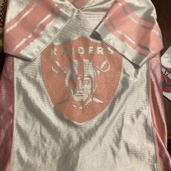 NFL Raiders Girls Extra Small Pink And White Jersey