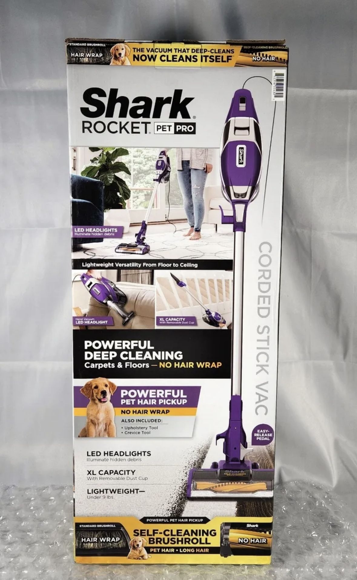 Shark Rocket ZS350 Silver/Purple Stick Vacuum with Self Cleaning Brushroll