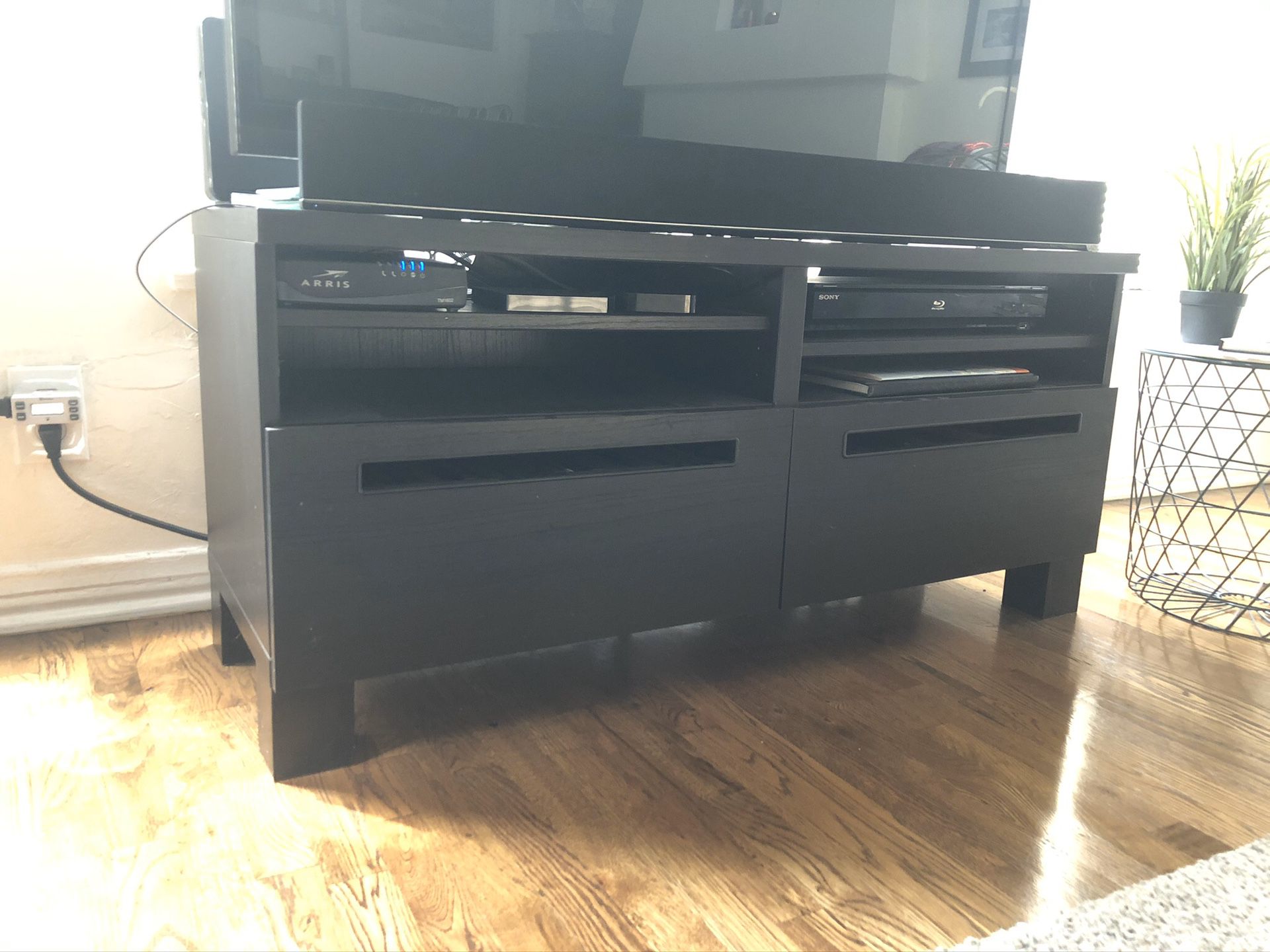 TV stand with shelves and drawer storage