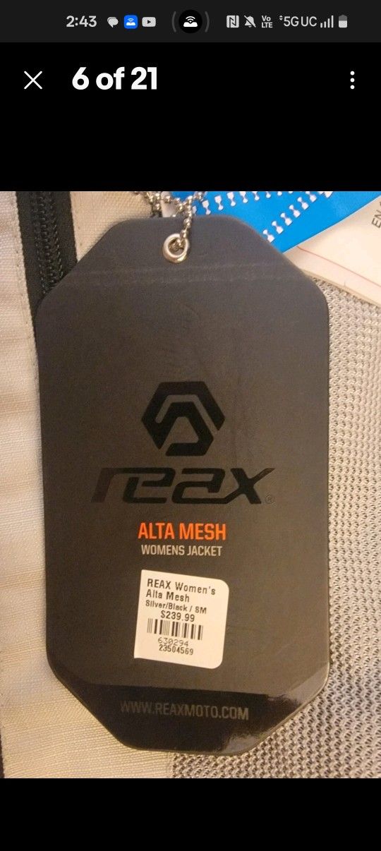 White REAX Motorcycle Jacket