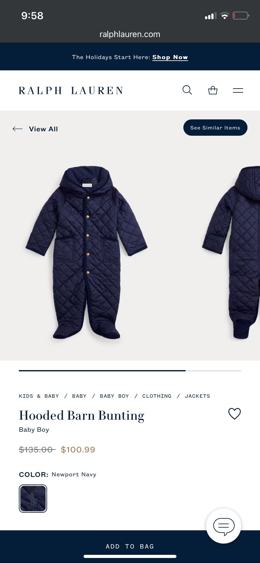 3 Month old Blue Ralph Lauren winter jacket $34