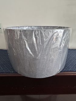 Grey Textured Drum (Barrel) Lampshade - Brand New