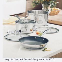 Princess House.  Juego De Ollas Y Sartén Nuevos En Sus Cajas 